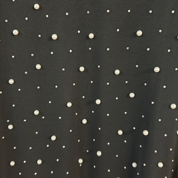 Thirty/Thirty Full Pearl and Rhinestone EMBELLISHED SHEER MESH MINI DRESS size M - Picture 4 of 4